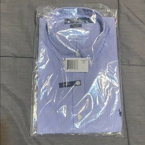 Ralph Lauren Blue striped dress shirt Stretch LG